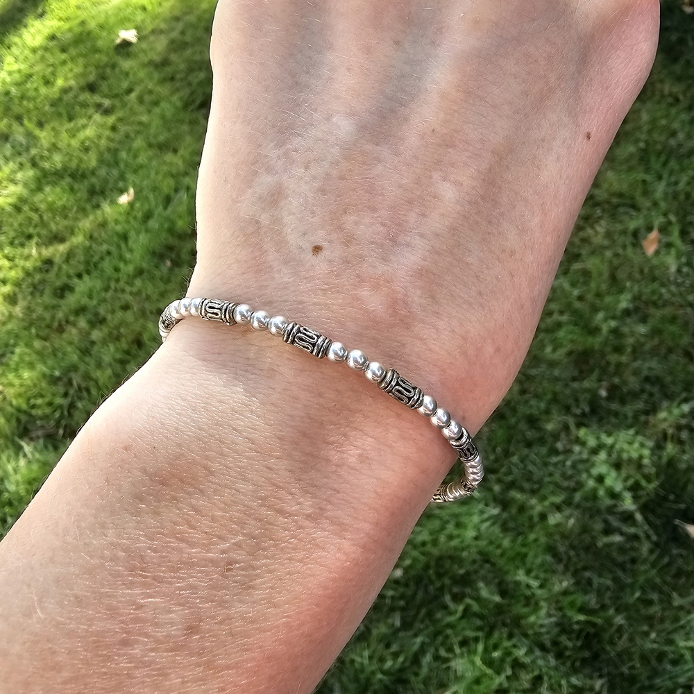 Handmade Chic Silver Beaded Bracelet